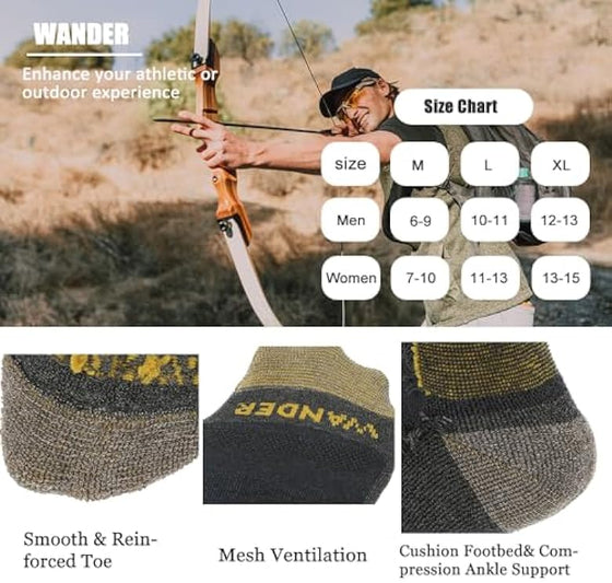 Merino Wool Socks Mens Cushioned Crew Socks 3 Pack - Wander Group