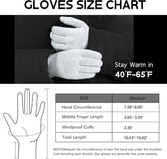 GLOVES FOR MEN WOMENS LIGHTWEIGHT MERINO WOOL TOUCHSCREEN THERMAL KNIT RUNNING WINTER GLOVE - Wander Group