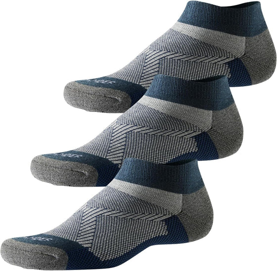 MERINO WOOL CUSHIONED RUNNING ANKLE SOCKS 3PACK