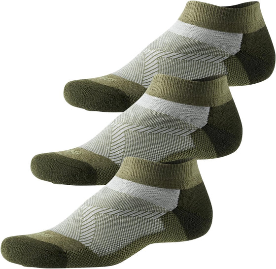 MERINO WOOL CUSHIONED RUNNING ANKLE SOCKS 3PACK