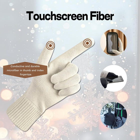 GLOVES FOR MEN WOMENS LIGHTWEIGHT MERINO WOOL TOUCHSCREEN THERMAL KNIT RUNNING WINTER GLOVE - Wander Group