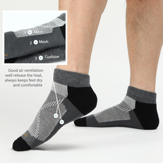 MERINO WOOL CUSHIONED RUNNING ANKLE SOCKS 3PACK